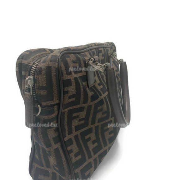 Authentic FENDI Zucca FF Logo Monogram Brown Bag - Picture 3 of 15